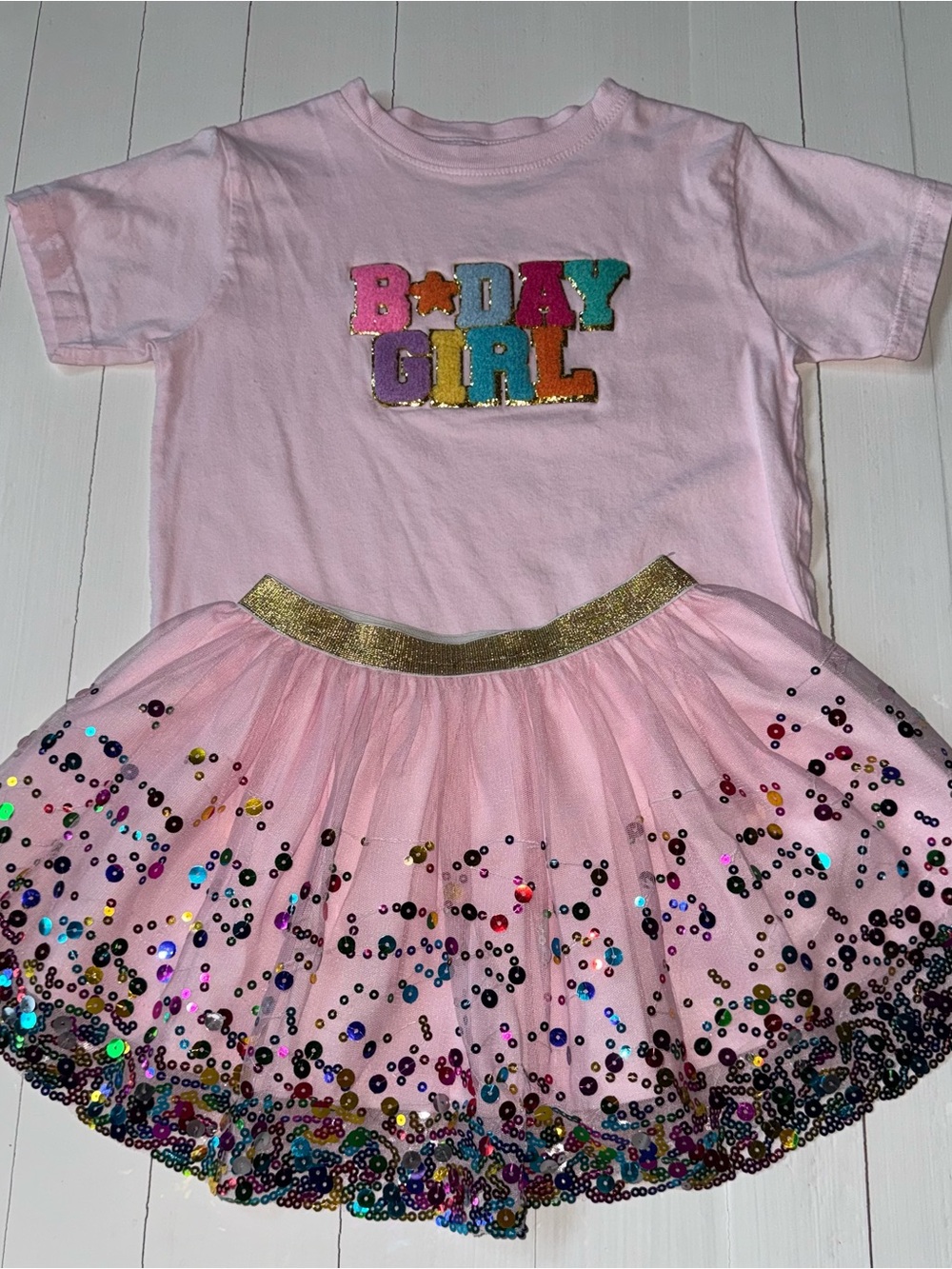 Sweet Wink Birthday Outfit Confetti Tutu 4-6Y + B-Day Girl Tee 5/6